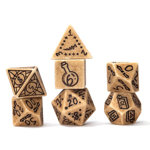 Illusory Stone Sandstone 7-Piece Polyhedral RPG SIRIUS Dice Set