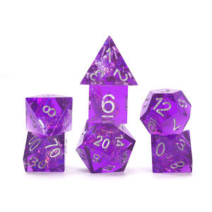 Sharp Purple Fairy 7-Piece Polyhedral RPG Sirius Dice Set