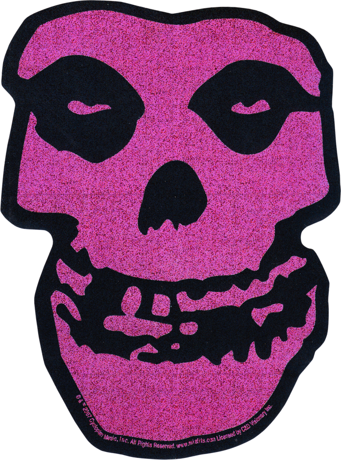 Sticker - The Misfits - GLITTERY  Pink Crimson Ghost Skull