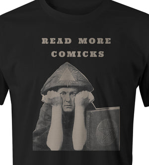 T-Shirt: Read More Comicks - Aleister Crowley