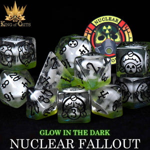 Dice Set (King Of Crits): Nuclear Fallout (x11 Dice Set) (Glow)