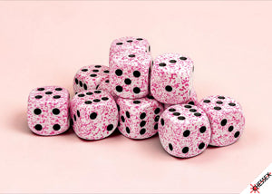 Dice Set: Chessex SPECKLED PINK 16MM D6 DIE SET (x12 Dice)(CHX 25754)