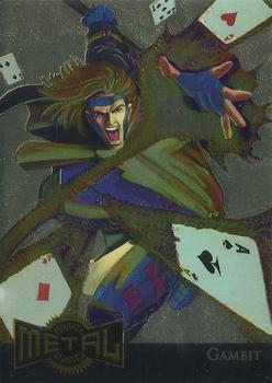 Marvel Metal 1995 Trading Cards : - GOLD METAL BLASTERS- #4 of 18 Chase Cards - Gambit