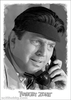 Twilight Zone Archives Trading Cards :Theodore Bikel as Oliver Crangle in Four O'Clock Portrait Card Por12