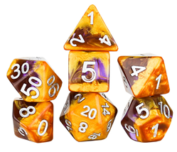 Sirius Dice 7 Die Set: Diagonal Slick Amethyst Geode