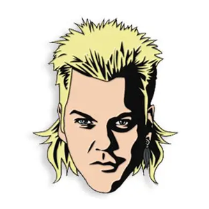 Enamel Pin: David 1.25" Soft Enamel Black Metal Plated Lapel Pin (YESTERDAYS PINS)