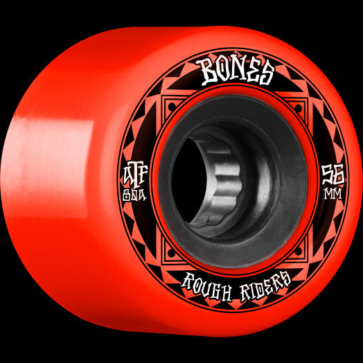 BONES WHEELS ATF ROUGH RIDER SKATEBOARD WHEELS RUNNERS 56MM 80A 4PK RED