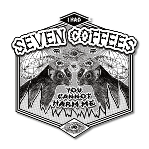 Sticker: “Seven Coffees” Vinyl Sticker by Arcane Bullshit