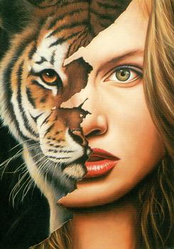 Beyond Bizarre : Jim Warren 1993 Trading Card Set  #72 - The Tiger Within