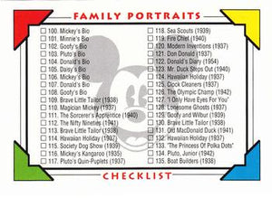 Disney Collector Cards (1991 Impel) 209 - Family Portraits Checklist CL