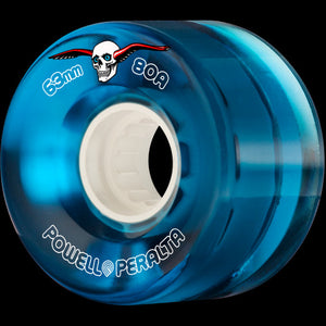 Powell Peralta Clear Cruiser Blue Skateboard Wheels - 63mm 80a (Set of 4)