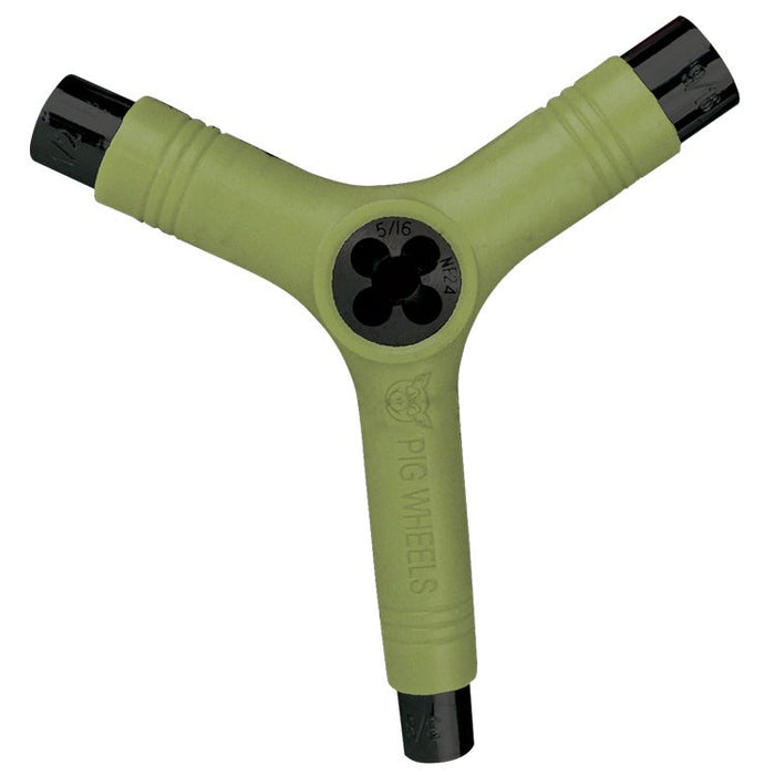 Pig Tri-Socket Threader Skate Tool - Olive