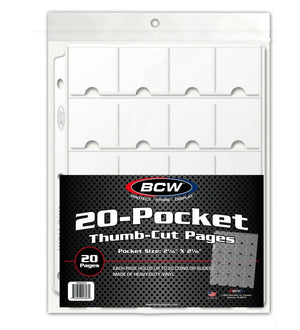 BCW - Vinyl 20-Pocket Pages With Thumb Cut Coins / Slides