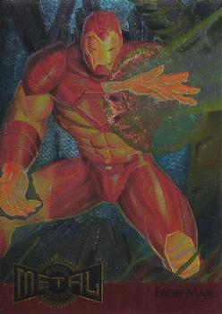 Marvel Metal 1995 Trading Cards : -METAL BLASTERS- #7 of 18 Chase Cards - Iron Man