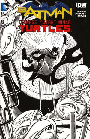Batman / Teenage Mutant Ninja Turtles #1 Newbury Comics Black & White Cover