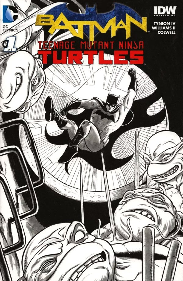 Batman / Teenage Mutant Ninja Turtles #1 Newbury Comics Black & White Cover