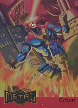 Marvel Metal 1995 Trading Cards : -METAL BLASTERS- #3 of 18 Chase Cards - Cyclops