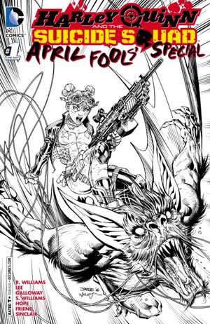 Harley Quinn and the Suicide Squad April Fool's Special #1 DC Retailer Roadshow 2016 Jim Lee Black & White Variant