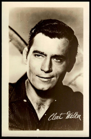 Vintage Clint Walker Fan Club Photo 4" X 5" 1950's Facsimile Signature