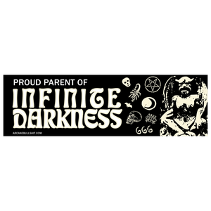 Sticker: "Infinite Darkness" (Glow In The Dark) Bumper Sticker by Arcane Bullshit