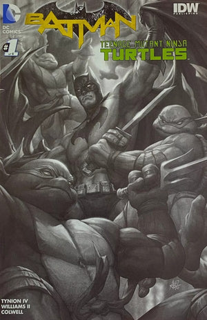 Batman / Teenage Mutant Ninja Turtles #1 Conquest Comics Stanley 'Artgerm' Lau Black & White Variant