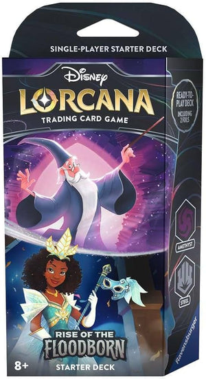 Disney Lorcana: Rise of the Floodborn Starter Card Deck (Amethyst & Steel)