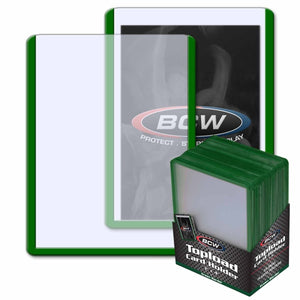 3x4 Topload Card Holder -Green Border Pack of 25