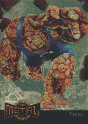 Marvel Metal 1995 Trading Cards : - GOLD METAL BLASTERS- #14 of 18 Chase Cards - Thing