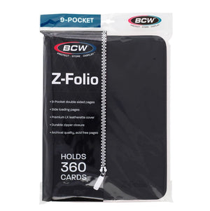 Z-Folio 9-Pocket Album - Black Card Protectors / Side-Loading