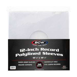 12-Inch Record Paper Inner Sleeve-Polylined (50 sleeves)