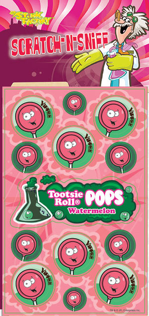 Stink Factory: Scratch & Sniff Stickers : Tootsie Roll Pop Watermelon