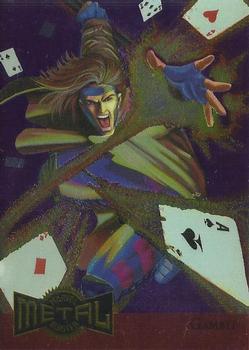 Marvel Metal 1995 Trading Cards : -METAL BLASTERS- #4 of 18 Chase Cards - Gambit
