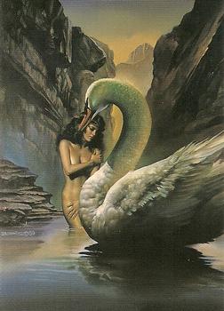 Boris Vallejo Trading Card Series 1 (1991) #84 - Leda and the Swan