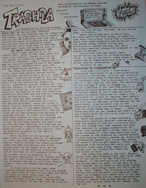 Trashola Vol. 3 #10 (1981 Horror Fanzine) Jim Morton's