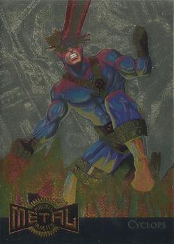 Marvel Metal 1995 Trading Cards : - GOLD METAL BLASTERS- #3 of 18 Chase Cards - Cyclops