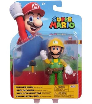 Jakks Pacific Super Mario Builder Luigi with Utility Belt 4-in Figure