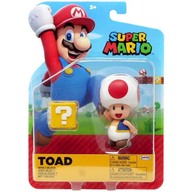 Jakks Pacific Red Toad With ? Block Action Figure