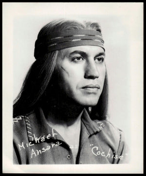 Vintage Michael Ansera as Cochise Fan Club Photo 4" X 5" 1950's Facsimile Signature