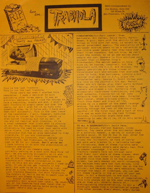 Trashola Vol. 3 #12 (1981 Horror Fanzine) Jim Morton's Final (?) Issue