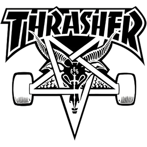 Sticker: THRASHER SKATEGOAT BOARD LG DECAL (Black Lettering/Single)