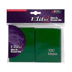 Deck Guards (Card Sleeves) Elite2 BCW Pack of 100 Matte Green Anti-Glare