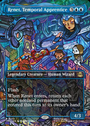 Magic The Gathering: Teenage Mutant Ninja Turtles : Renet, Temporal Apprentice (Borderless Foil)
