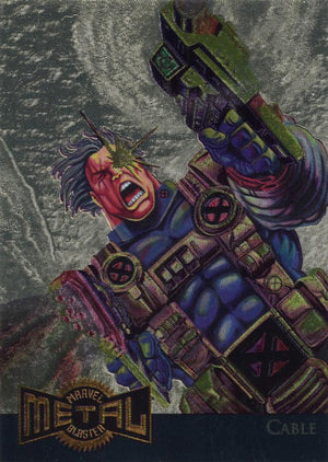 Marvel Metal 1995 Trading Cards : - GOLD METAL BLASTERS- #1 of 18 Chase Cards - Cable