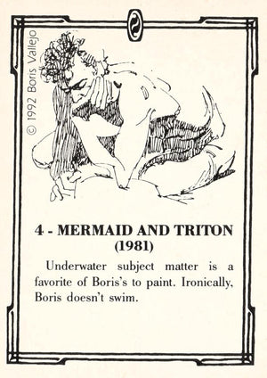 Boris Vallejo Trading Card Series 2 (1992)  #4 - Mermaid and Triton