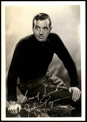 Vintage John Payne Fan Club Photo 7" X  5" 1950's
