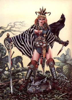 Chris Achilleos Trading Cards Series 1 (1992) #42 - An Amazon with Zebra Cloak