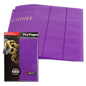 Side Loading 18-Pocket Pro Pages - Purple (10 Pages Per Pack)