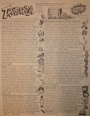 Trashola Vol. 3 #5 (1981 Horror Fanzine) Jim Morton's