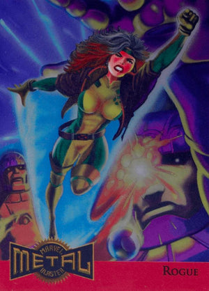 Marvel Metal 1995 Trading Cards : -METAL BLASTERS- #10 of 18 Chase Cards - Rogue