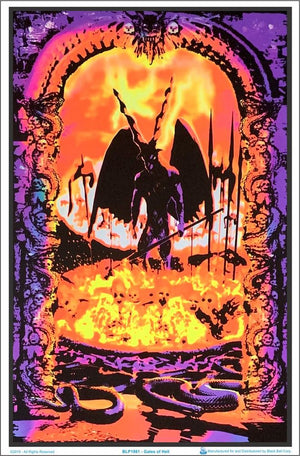 Poster: GATES OF HELL - Flocked Blacklight